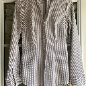 H&M Black and White Striped Button Down Shirt